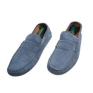 Marc Joseph New York Mens Blue Suede Penny Loafer Driving Shoes 11 M 20-6327